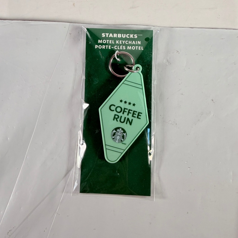 Starbucks Motel Keychain New Coffee Run Mint Green Retro Logo Tag